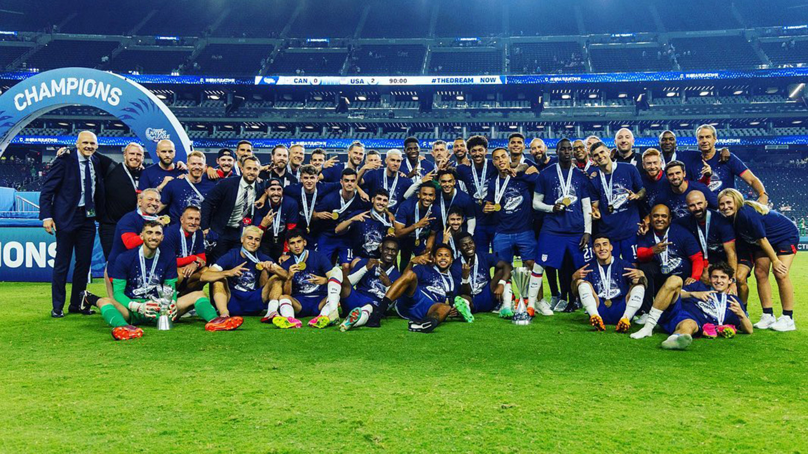 u.s. men's national team celebrating after a win