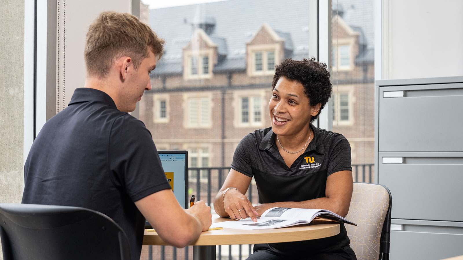 student at the career center