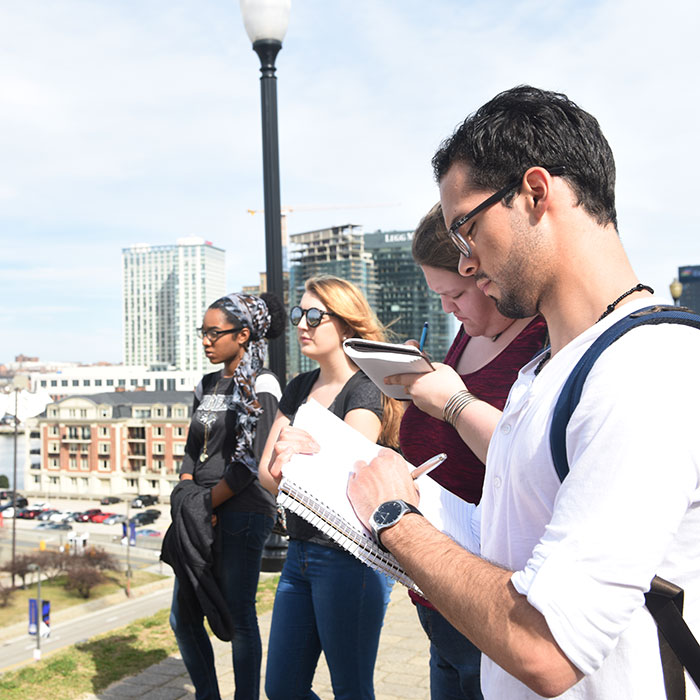 students conduct research in Baltimore