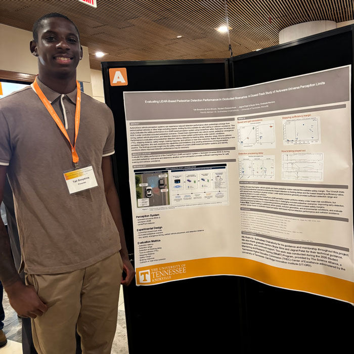 Towson University Junior Tali Simpkins during his internship at the University of Tennessee 