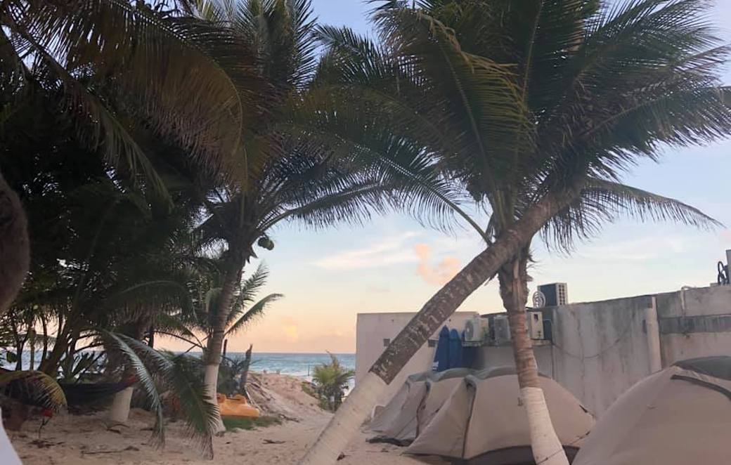 Tents on a Mexican beach