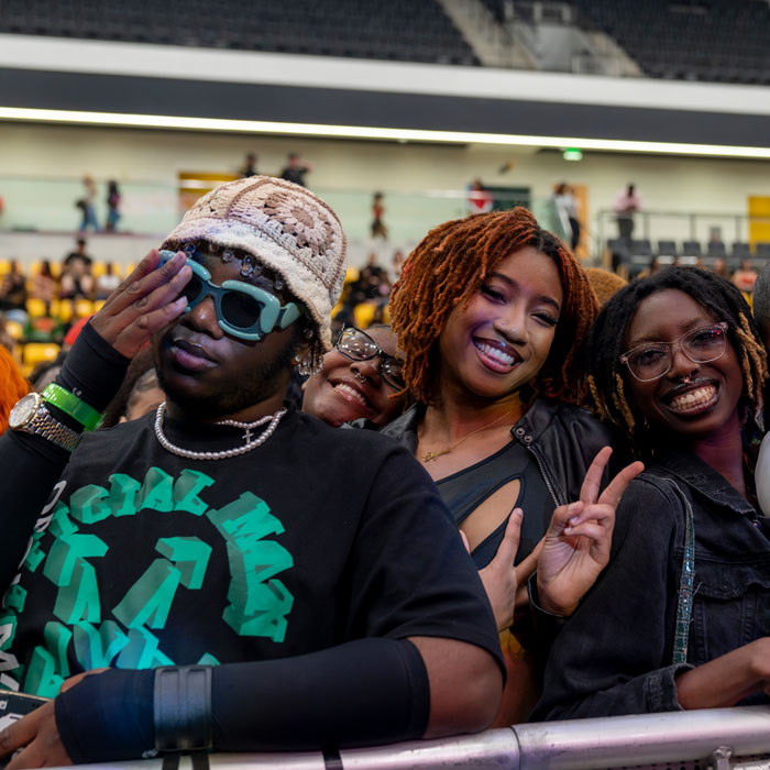 Students pose front row at Tiger Fest