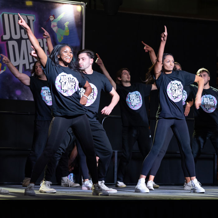 Students finish their routine for Dance the Madness 