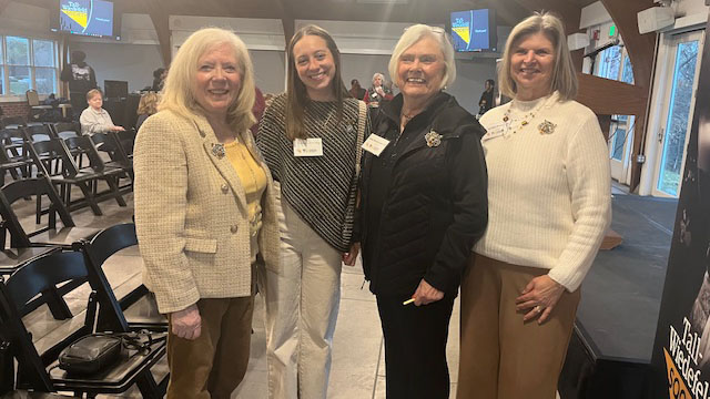 Dr. Elaine Anderson  Grace Caraway ‘27, Student Speaker & Student Program Manager for TU-BCPS Model UN (2025 TWS grant award winner)  Sally Souris Snell ‘67, Chair, Tall-Wiedefeld Society Michele Renaud ‘85, Chair, Tall-Wiedefeld Grants Committee