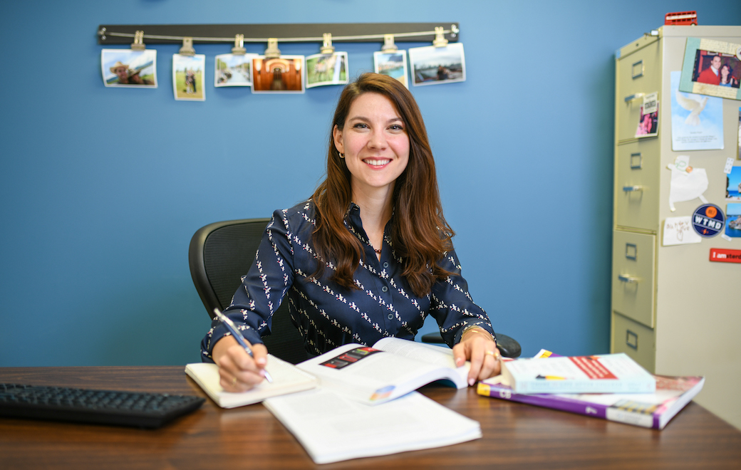 Veronica Thomas at desk