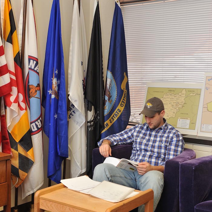 Student in the Veterans' Center