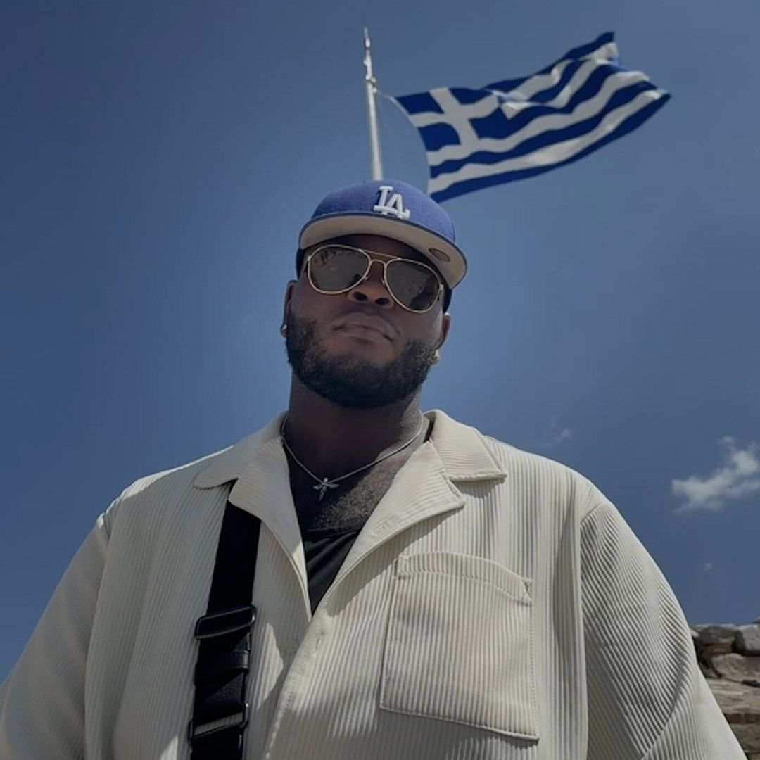 Marcus Carey with Greek flag