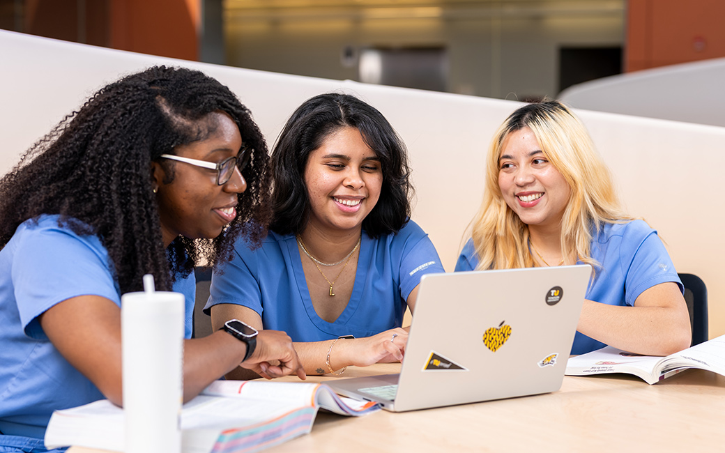 Students in Nursing Scrubs