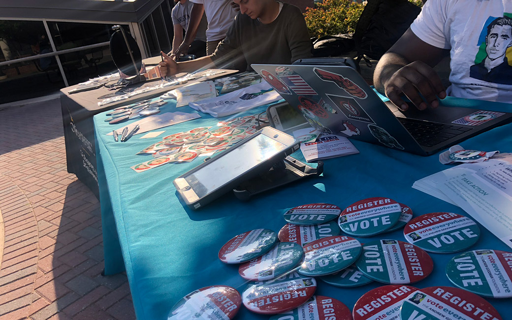 voter engagement table with resources and buttons
