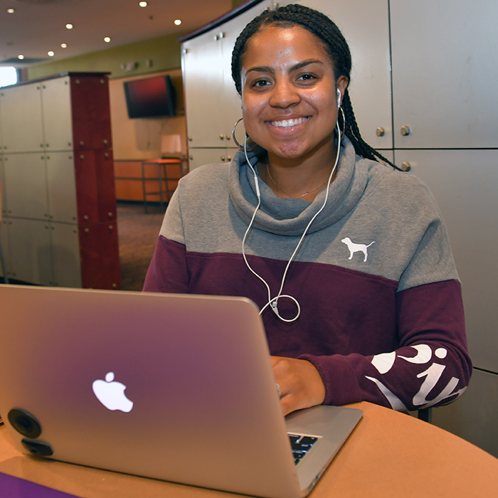 Student with laptop