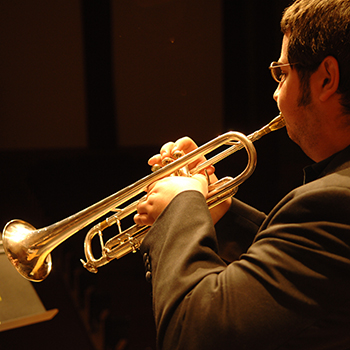 TU music student playing a trumpet